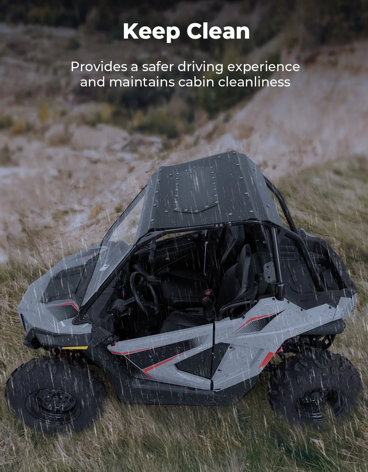 UTV Aluminum Roof with Fixed Sunroof for Polaris RZR 200 2022 - 2025 - 3 Star UTV