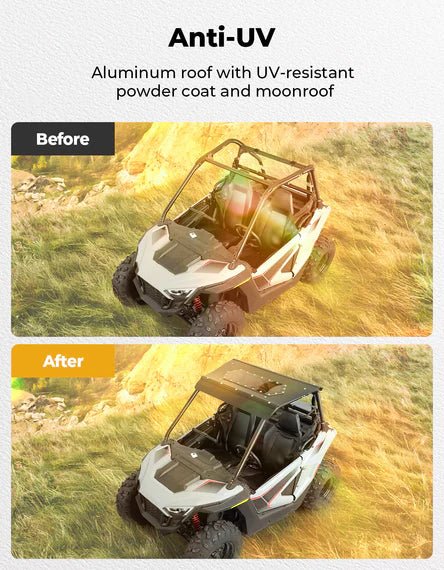 UTV Aluminum Roof with Fixed Sunroof for Polaris RZR 200 2022 - 2025 - 3 Star UTV