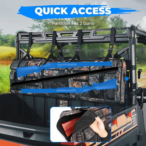 UTV Double Gun Holder Tool Rack for Hunting Gear - 3 Star UTV
