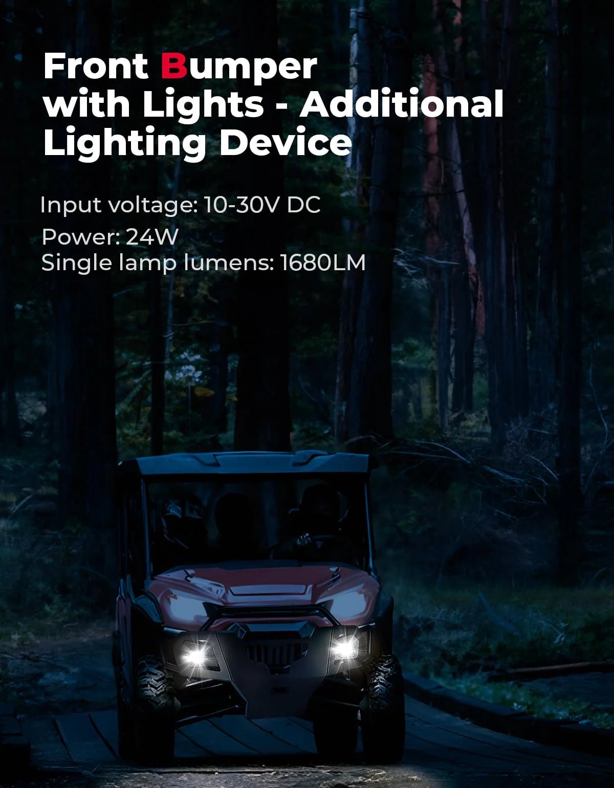UTV Front Bumper with Lights for Pioneer 1000 - 6 2023 - 2024 - 3 Star UTV