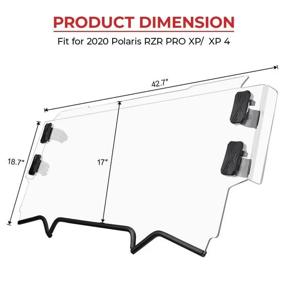 UTV Half Windshield for Polaris RZR PRO XP / XP 4 - 3 Star UTV