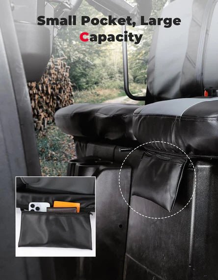UTV Leather Seat Covers with Pocket for Polaris Ranger XP 1000/Crew - 3 Star UTV