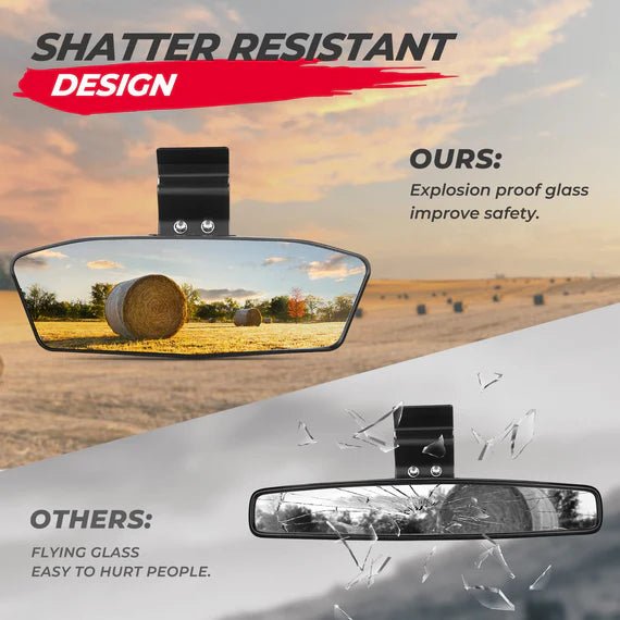 UTV Rear View Mirror with LED Light for Polaris Ranger/ Defender 2015 - 2024 - 3 Star UTV