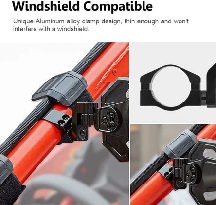 UTV Rear View Side Mirrors for Can Am Maverick X3/ RZR w/ 1.75" - 2" roll bar (1 pair) - 3 Star UTV