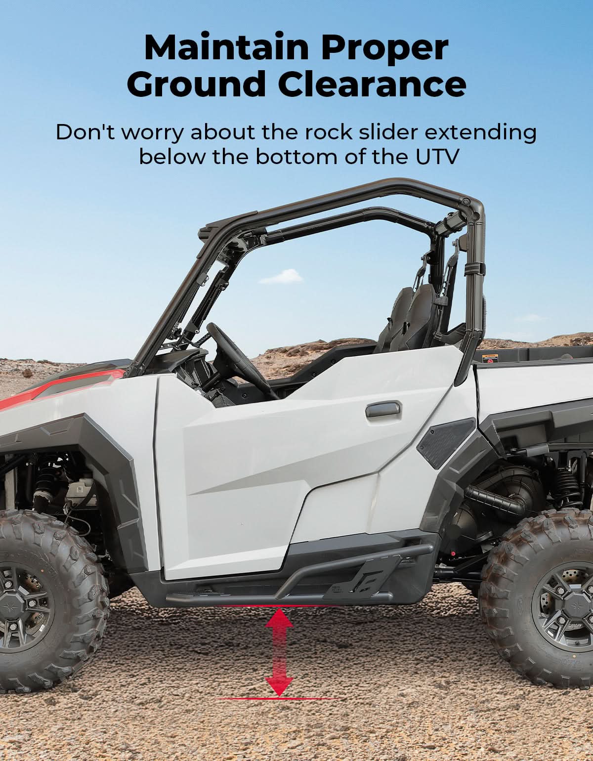 UTV Rock Sliders Nerf Bar for Polaris General 1000/ General XP 1000, 2016 - 2025 - 3 Star UTV