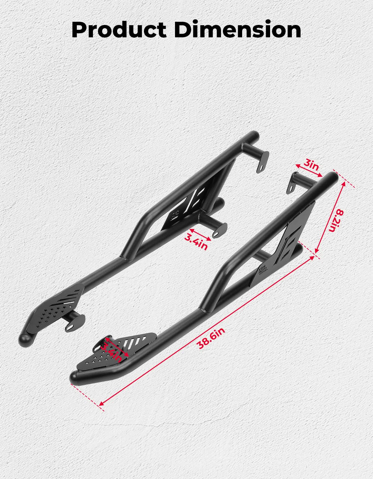 UTV Rock Sliders Nerf Bar for Polaris General 1000/ General XP 1000, 2016 - 2025 - 3 Star UTV