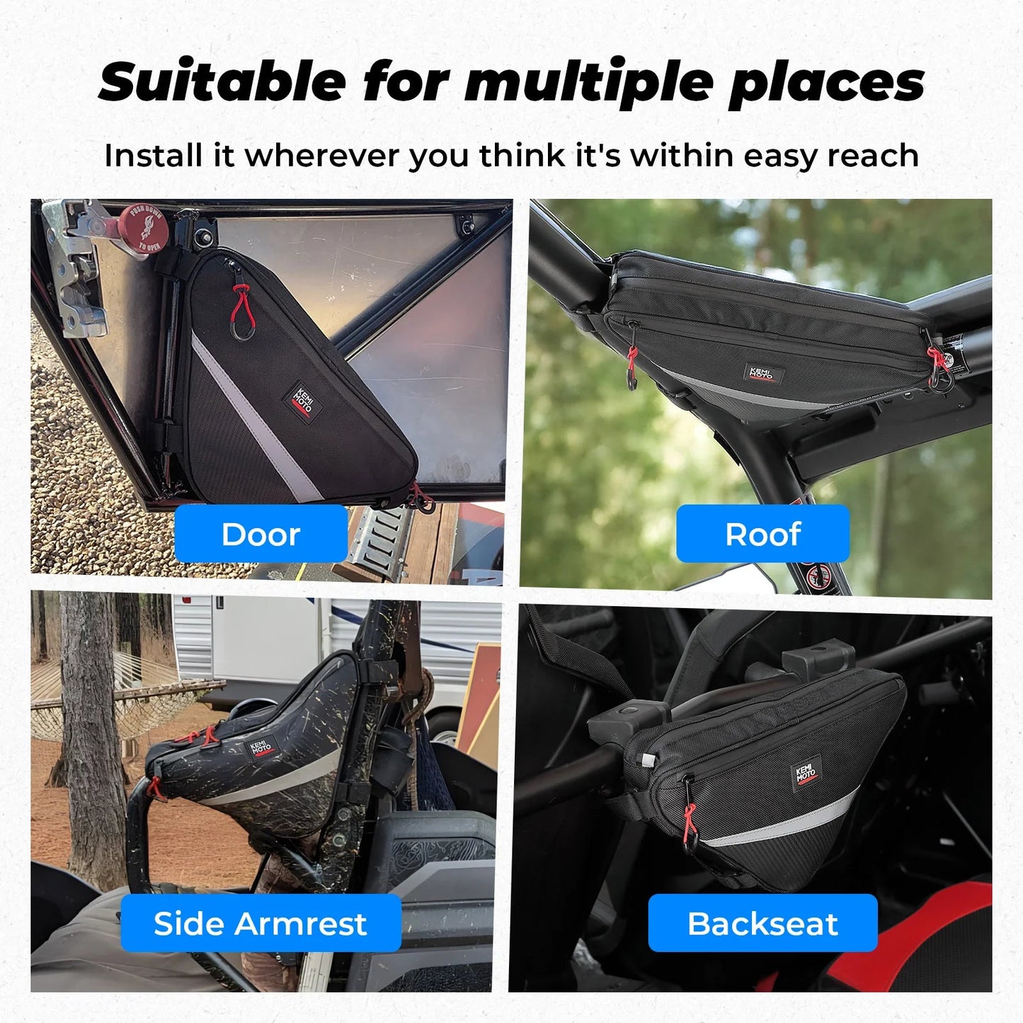 UTV Roll Bar Triangle Storage Bag - 3 Star UTV