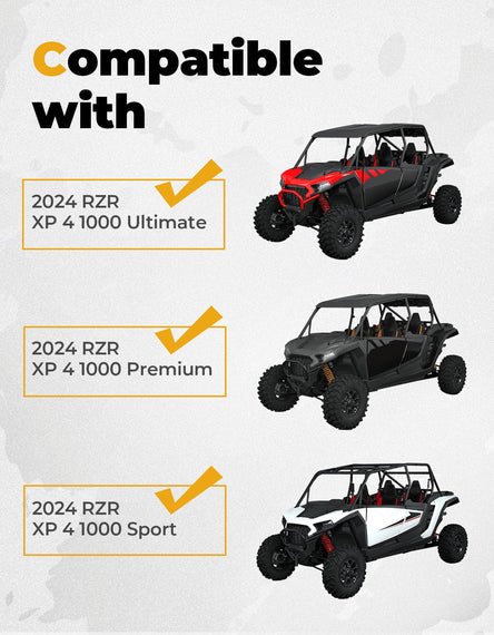 UTV Roof Aluminum Top for Polaris RZR XP 4 1000 2024 - 2025 - 3 Star UTV