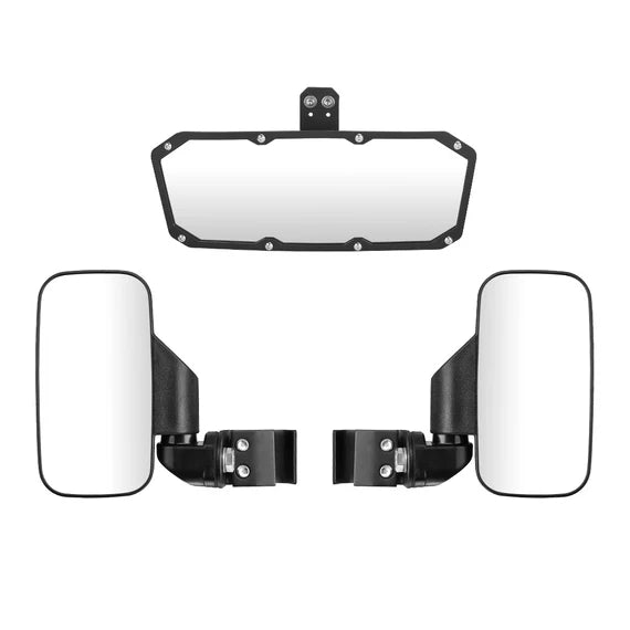 UTV Side Mirrors and Center Mirror for Ranger 500 570 900 1000 XP w/Pro - Fit tube cages - 3 Star UTV