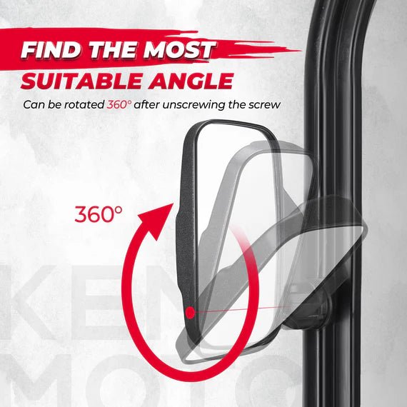 UTV Side Mirrors and Center Mirror for Ranger 500 570 900 1000 XP w/Pro - Fit tube cages - 3 Star UTV