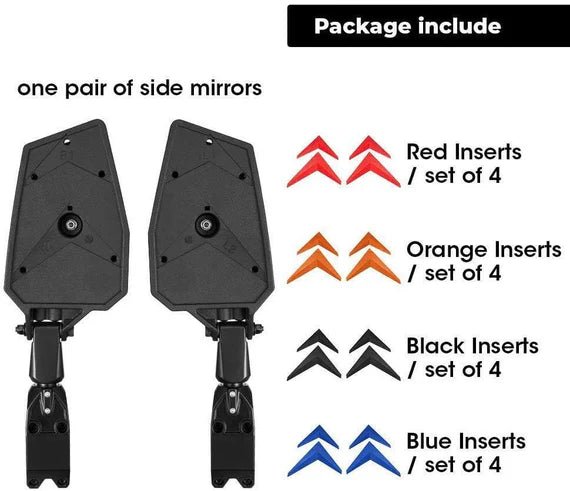 UTV Side View Mirrors for 1.75 - 2" Roll Bar Fit Polaris Ranger - 3 Star UTV
