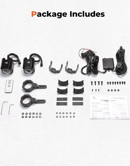 UTV Spot Beam Pod Lights w/ 1.5'' - 2'' Tube Clamp Kit for Can - Am Polaris CFMOTO - 3 Star UTV
