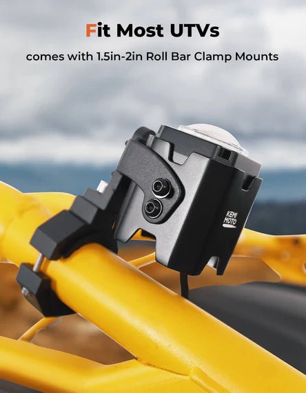 UTV Spot Beam Pod Lights w/ 1.5'' - 2'' Tube Clamp Kit for Can - Am Polaris CFMOTO - 3 Star UTV