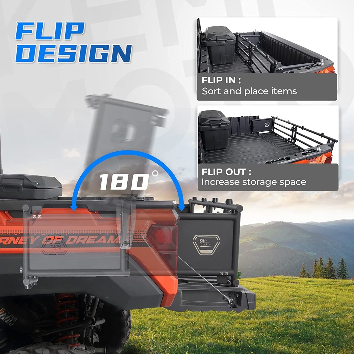 UTV Tailgate Extender for Ranger 1000/XP 1000/Crew 2017 - 2024 - 3 Star UTV