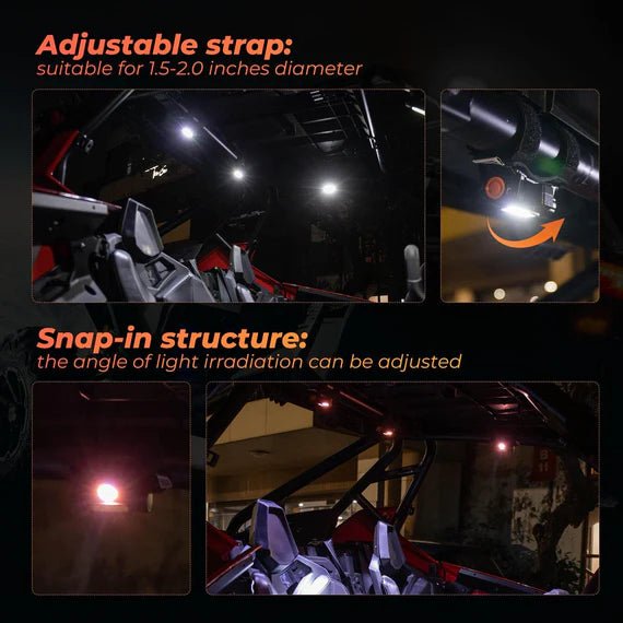 UTV Universal Interior Lights for 1.25 - 2" Roll bar - 3 Star UTV