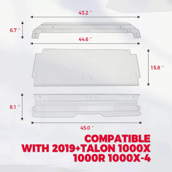 Honda Talon 1000X/1000R/1000X-4 Scratch-Resistant 3-in-1 Flip Windshield