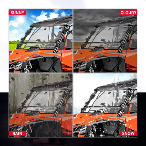 Honda Talon 1000X/1000R/1000X-4 Scratch-Resistant 3-in-1 Flip Windshield