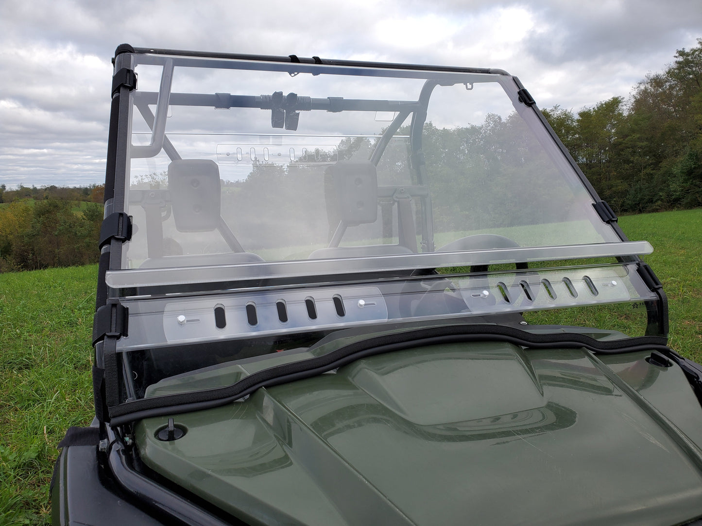 Honda Pioneer 500-520 - 2 Pc Windshield with Optional Vents-Clamps-Hard Coat - 3 Star UTV