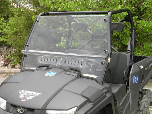KYMCO 450 2-Pc Vented Scratch-Resistant Windshield with Vent and Clamp Options - 3 Star UTV