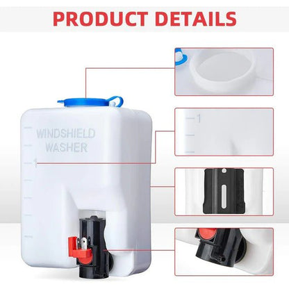 1.5L Universal Car Windshield Washer Pump Reservoir Bottle Kit - 3 Star UTV