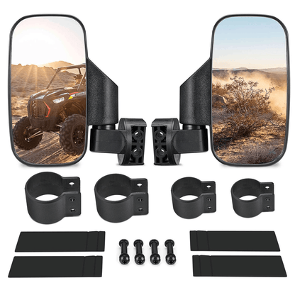 360 Degree Adjustable Side Mirrors with 1.75" - 2" Roll Bar Cage (1 pair) - 3 Star UTV