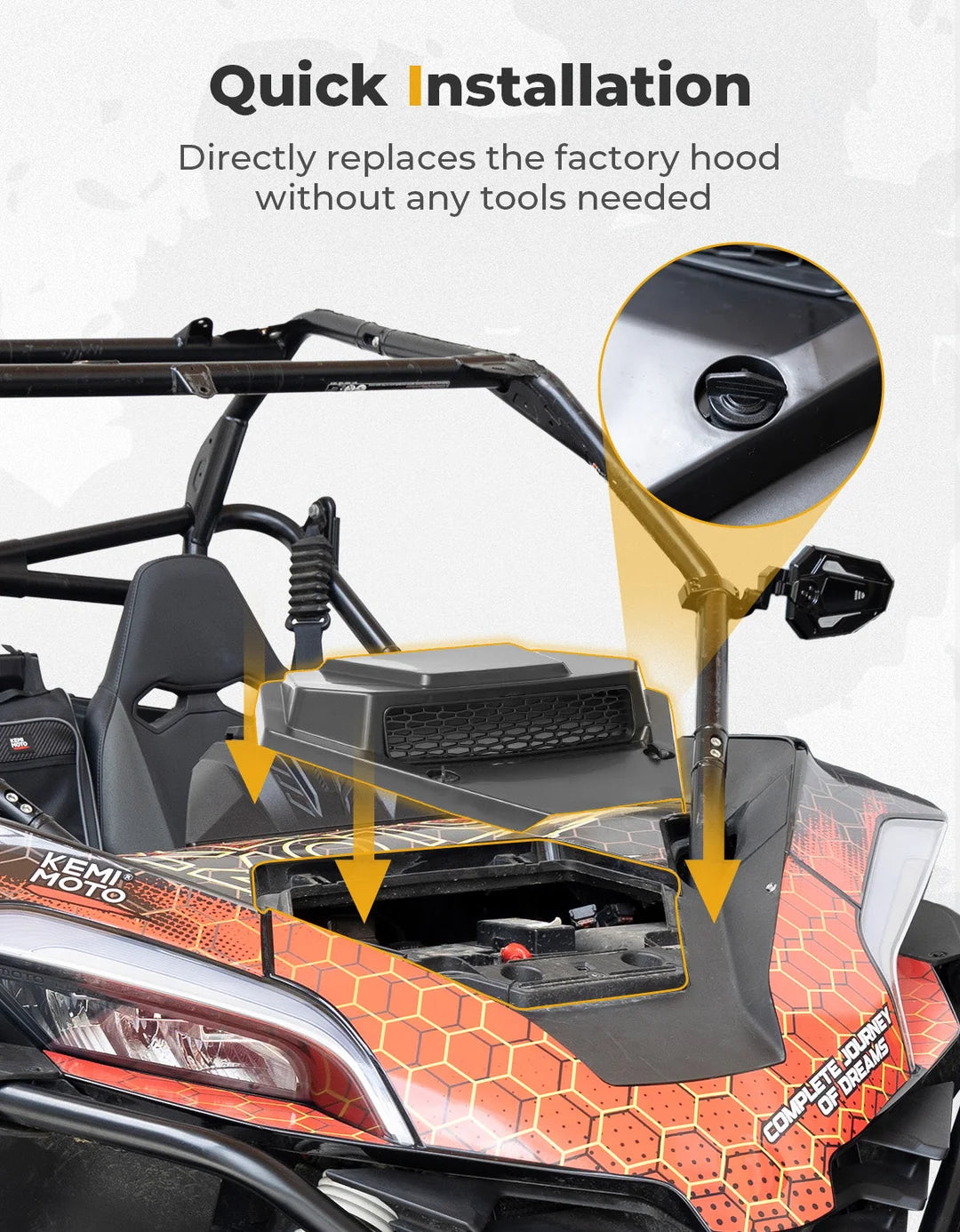 UTV Hood Scoop with Vented Mesh for CFMOTO ZFORCE 950