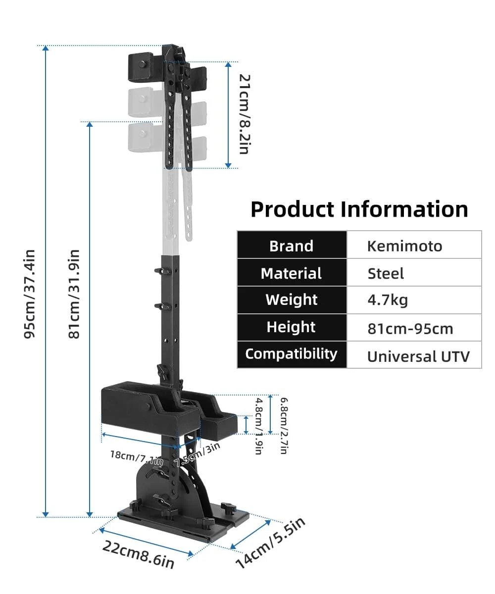 UTV Shotgun Holder – Floor-Mount Vertical Rack