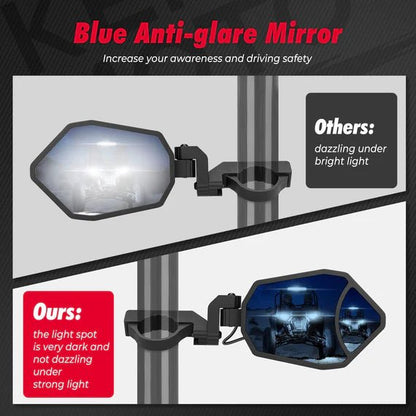 Aluminium RGB UTV Side Mirrors for Can Am Maverick X3/ RZR w/ 1.6" - 2" Roll Bar (1 pair) - 3 Star UTV