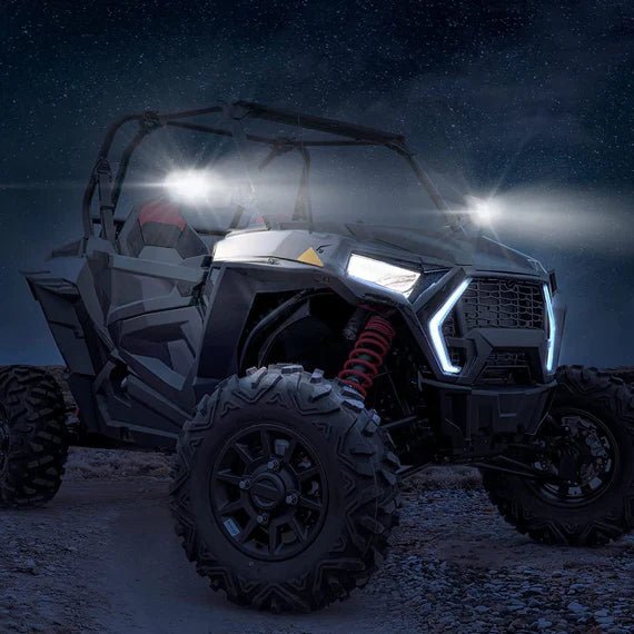 Aluminum UTV Side Mirrors Lights for Can Am Maverick X3/ RZR w/ 1.75" - 2" Roll Bar - 3 Star UTV