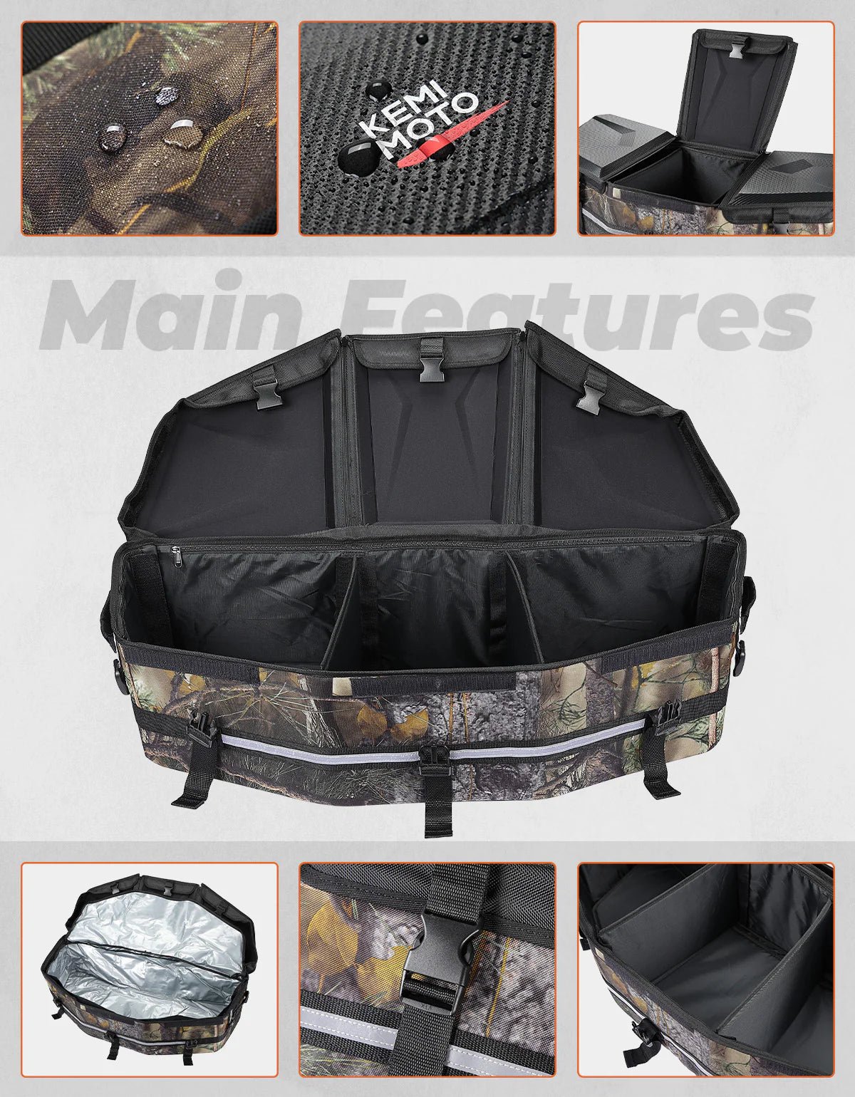 Camo Rear Storage Bag for Can - Am Maverick X3/MAX - 3 Star UTV