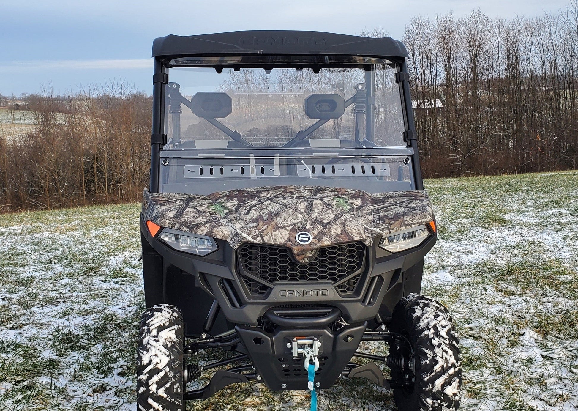 CFMoto UForce 600 - 2 Pc Scratch-Resistant Windshield with Vent and Clamp Options - 3 Star UTV