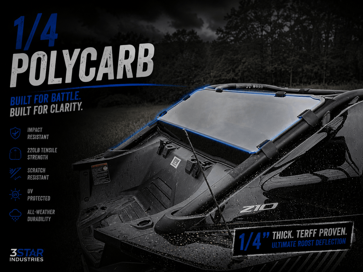 CFMoto ZForce Z10/Z10 - 4 Rear Windshield - 3 Star UTV