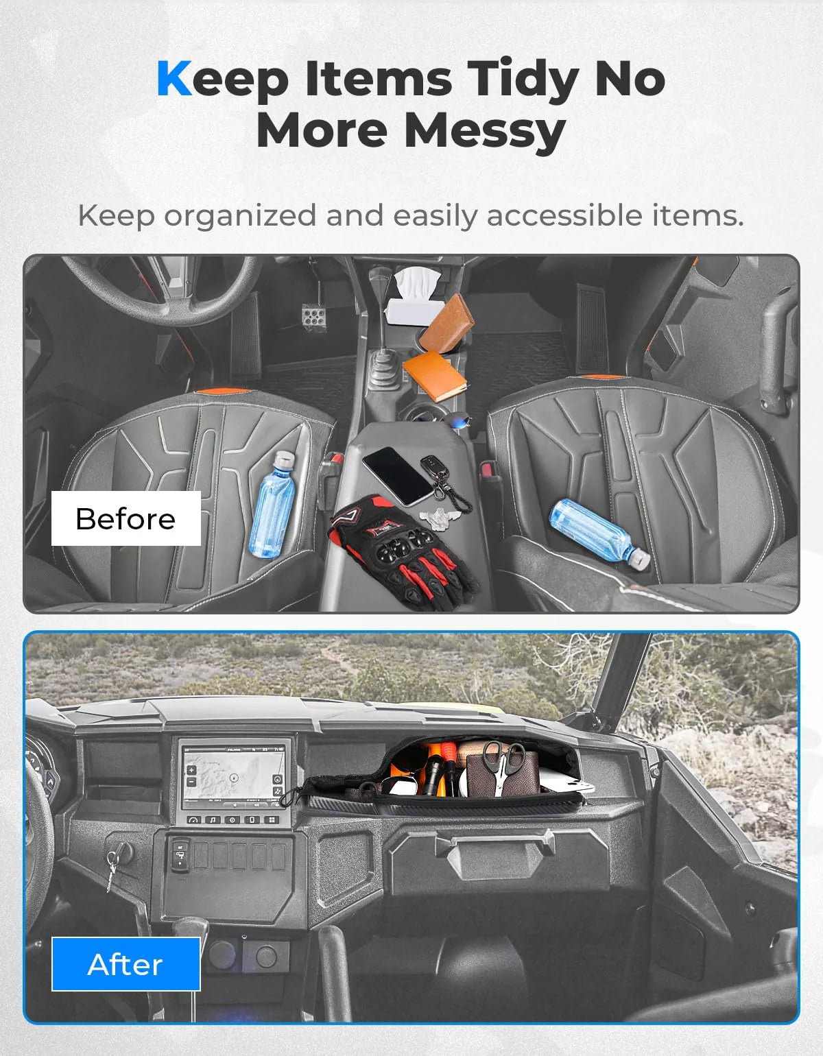 Dashboard Storage Bag for Polaris General 1000/4 1000 - 3 Star UTV