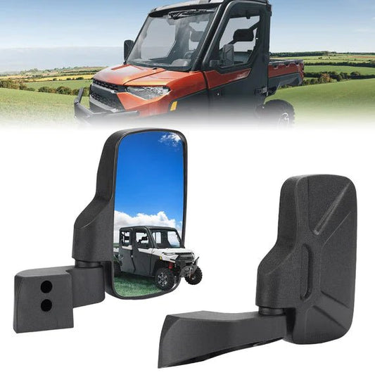 Door Mounted Side View Mirrors for Polaris Ranger/ Commercial Pro XD (1 Pair) - 3 Star UTV