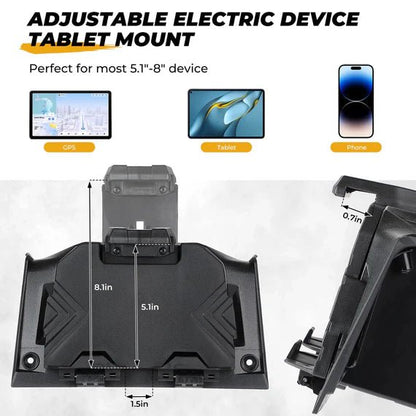 Electric Device Tablet Holder GPS Mount Storage Box for Polaris RZR XP 1000/ XP Turbo - 3 Star UTV