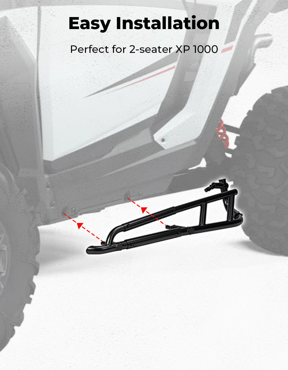Heavy Duty Steel Nerf Bars Rock Sliders for Polaris RZR XP 1000/ XP 4 1000 2024 - 2025 - 3 Star UTV