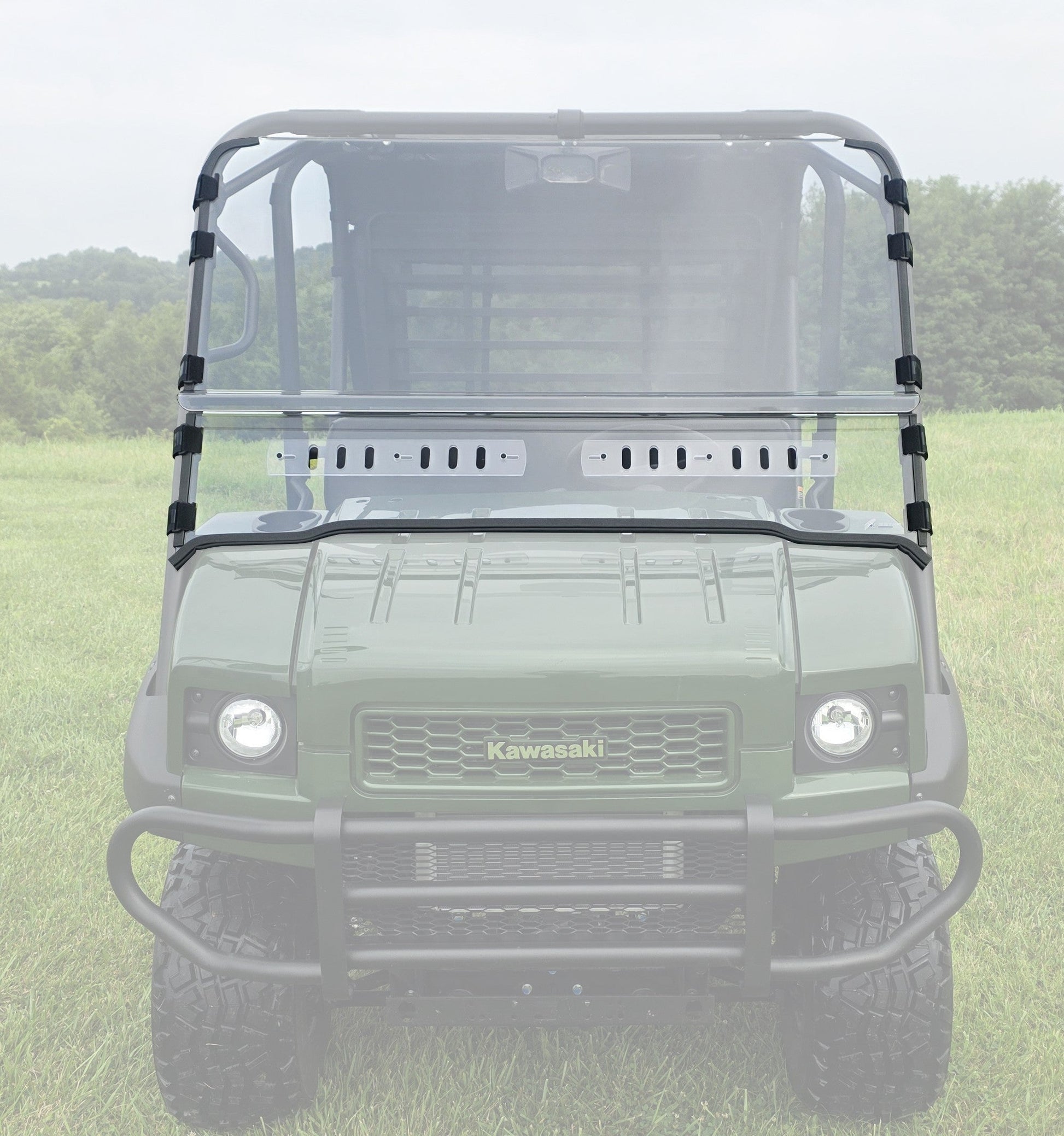 Kawasaki Mule 4000/4010 Trans - 2 Pc Scratch-Resistant Windshield - 3 Star UTV