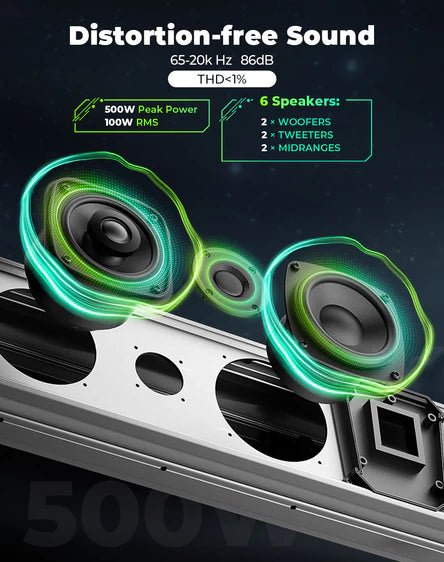 32 Inch Sound Bar Kemimoto - 32-inch 6-Speaker Midnight S80 Sound Bar – 3 Star UTV