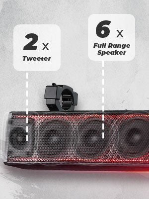 Kemimoto - 33 - inch 8 - Speaker RGB UTV Bluetooth Sound Bar for UTVs with 1.75" to 2.25" Roll Bars (Copy) (Copy) - 3 Star UTV