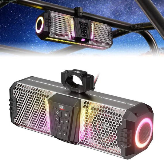 KEMIMOTO Midnight S40 16" Aluminum RGB Bluetooth Soundbar Silver - 3 Star UTV