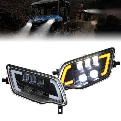 LED Headlight with Turn Signal for Pioneer 1000 700/ Talon 1000 - 3 Star UTV