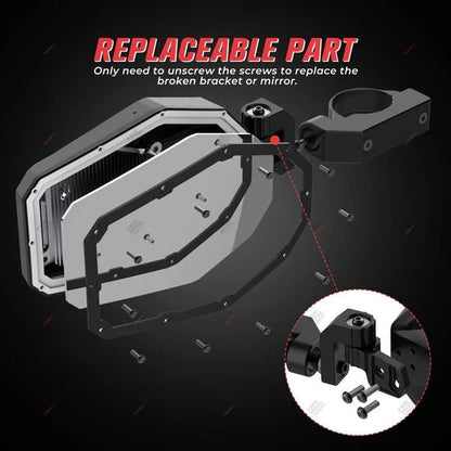 Mirrors with LED Turn Signal Lights For RZR - 3 Star UTV
