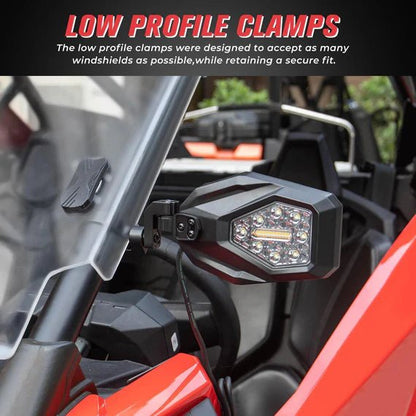 Mirrors with LED Turn Signal Lights For RZR - 3 Star UTV