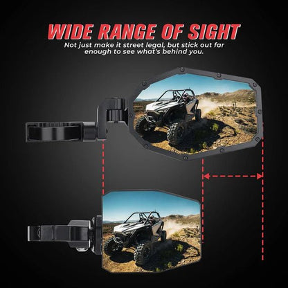 Mirrors with LED Turn Signal Lights For RZR - 3 Star UTV