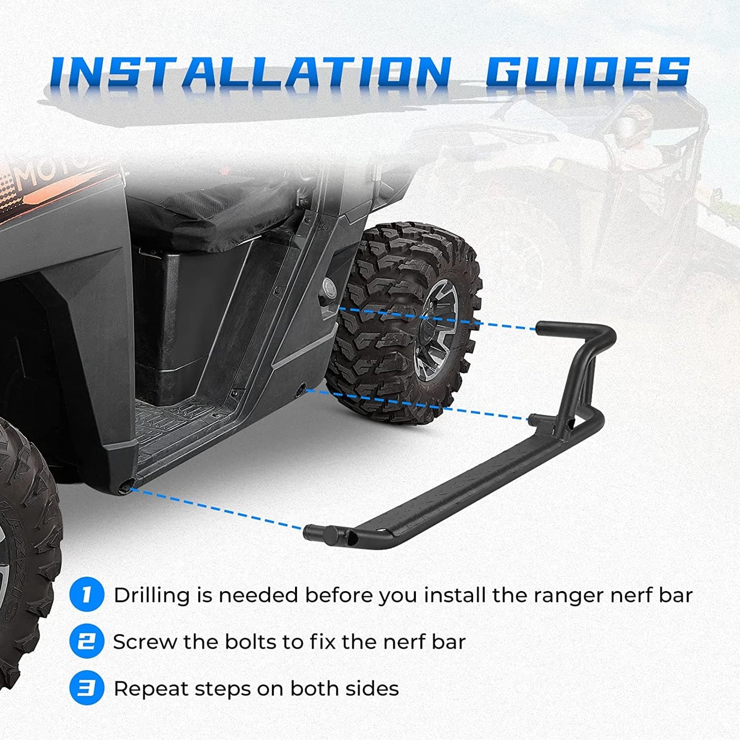 Nerf Bars for Ranger XP 1000 2018 - 2024 - 3 Star UTV