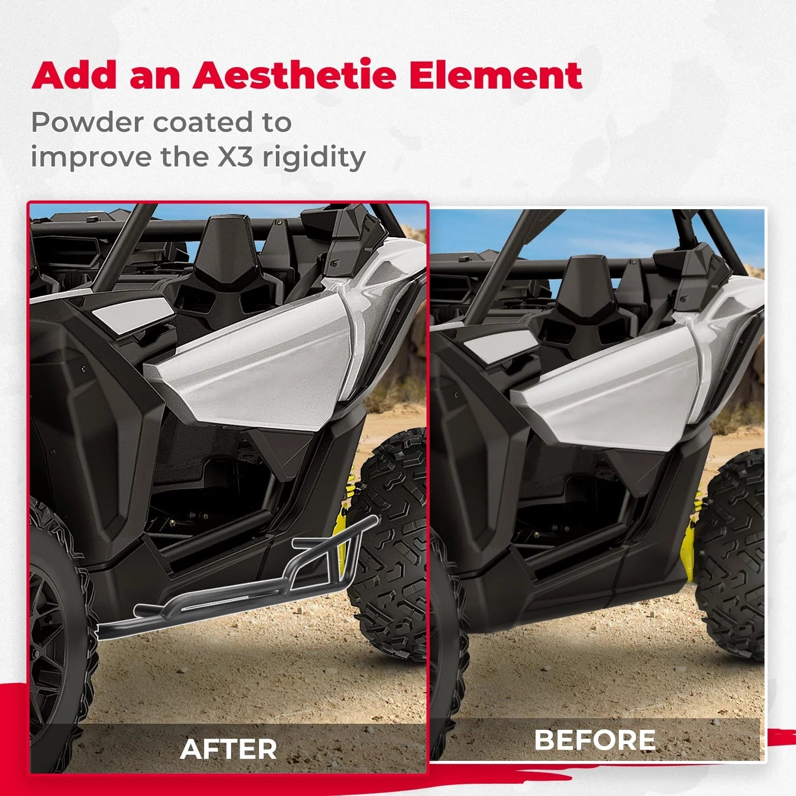 Nerf Bars Rock Sliders for Can - Am Maverick X3 2017 - 2025 - 3 Star UTV