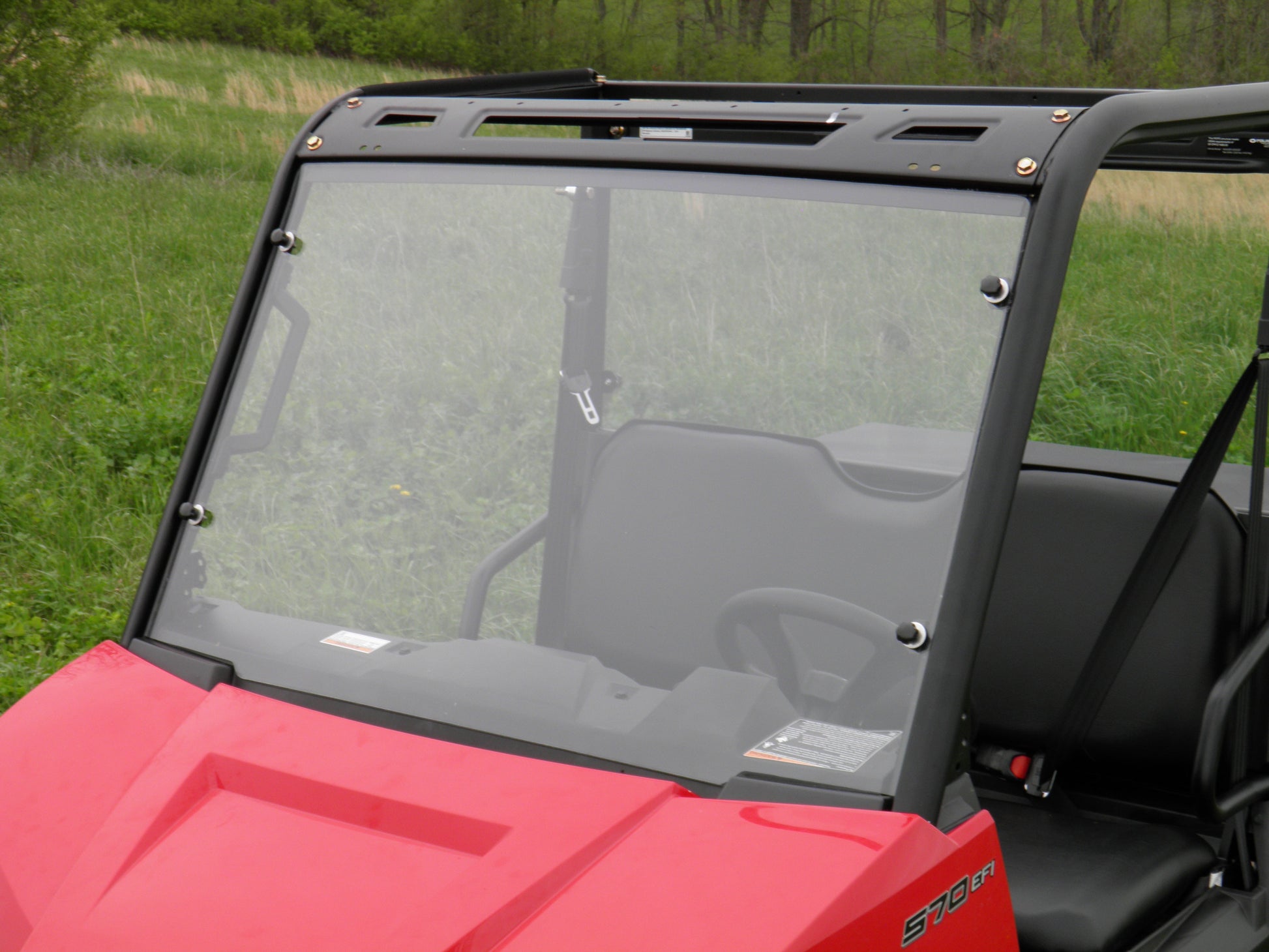 Polaris Ranger Crew 570 Mid Size - 4 Passenger - 1 Pc Scratch - Resistant Windshield - 3 Star UTV