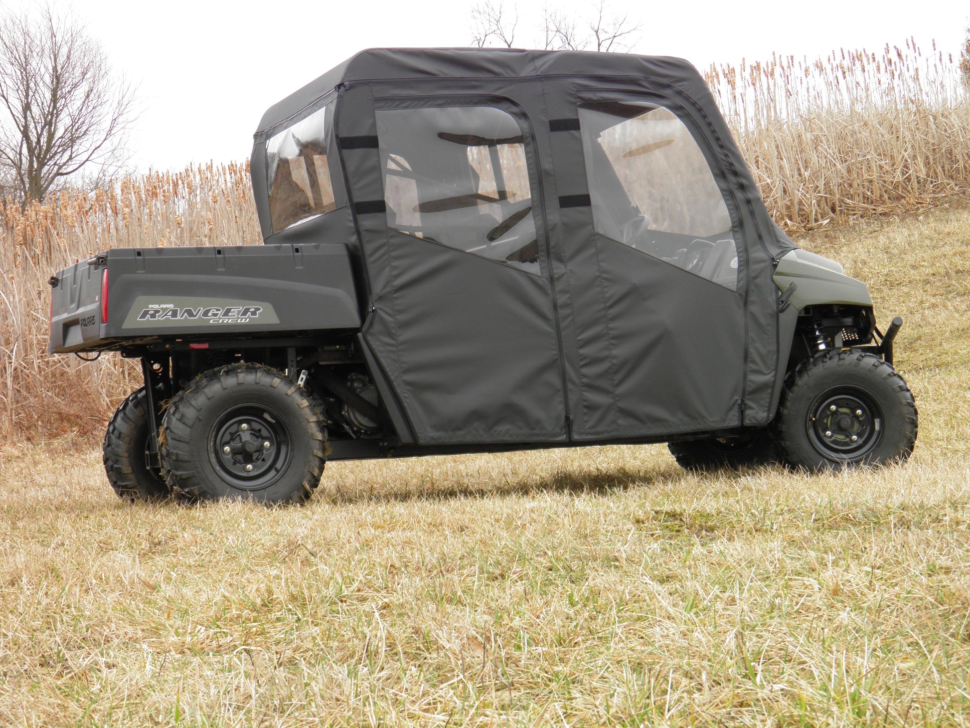 Polaris Ranger Crew 570 Mid Size - 4 Passenger - CAMO Full Cab Enclosure with Vinyl Windshield - 3 Star UTV