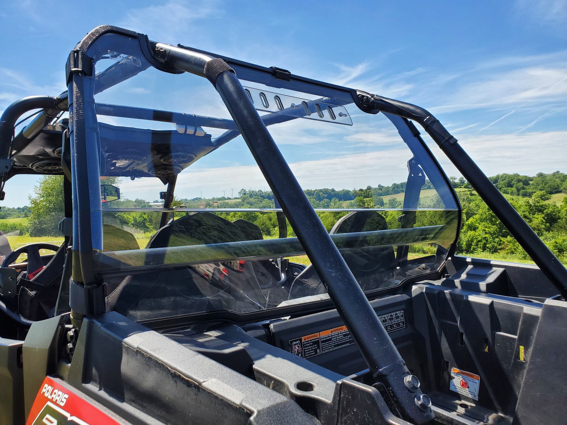 Polaris RZR XP 4 1000/XP 4 Turbo - 1 Pc Lexan Back Panel w/Clamp and Vent Options - 3 Star UTV