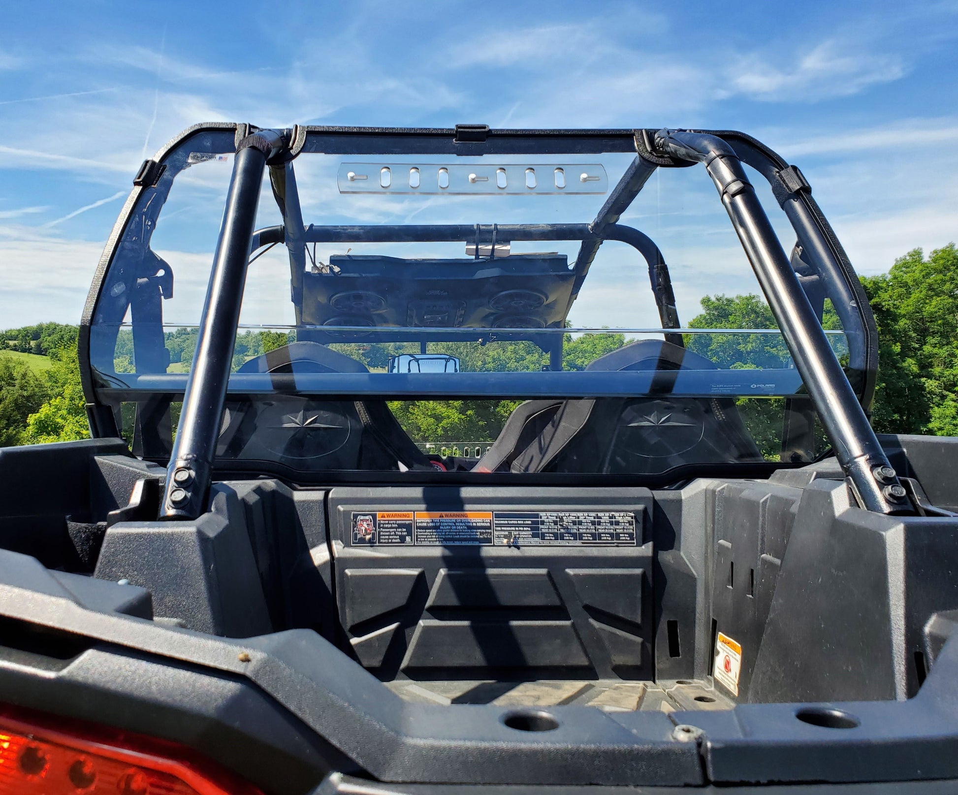 Polaris RZR XP 4 1000/XP 4 Turbo - 1 Pc Lexan Back Panel w/Clamp and Vent Options - 3 Star UTV